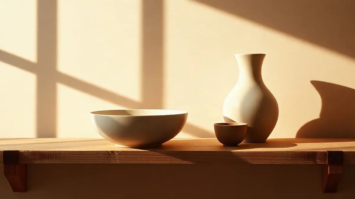 empty ceramic bowl and a jug on a rough wooden shelf — illustration for Why Is It Hard to Ask for Help